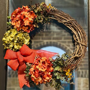 Fall Wreath For Front Door- Autumn Wreath- Wreaths For Fall- Fall Farmhouse Wreath- Fall Country Wreath- Fall Hydrangeas - Rustic Wreaths