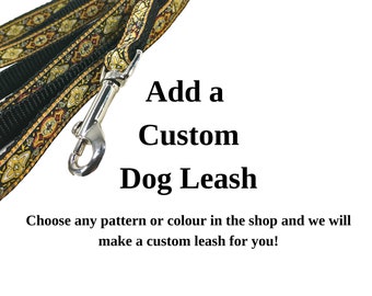 Matching dog leash, custom nylon dog leash, add a leash, small medium or large dog leash, gift for dog owners