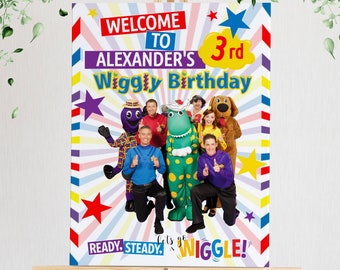 Wiggles Welcome Sign, Unisex birthday poster, Kids birthday party The Wiggles, Editable Printable Template Instant Download BPW01