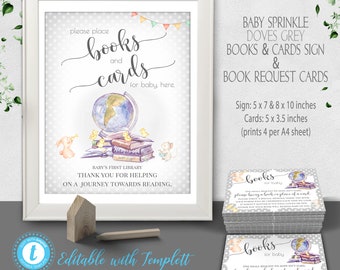 Baby Shower Book Request, Bring a Book for Baby cards & Baby Shower Sign, Printable baby shower, Instead of a Card, Instant Download BS005