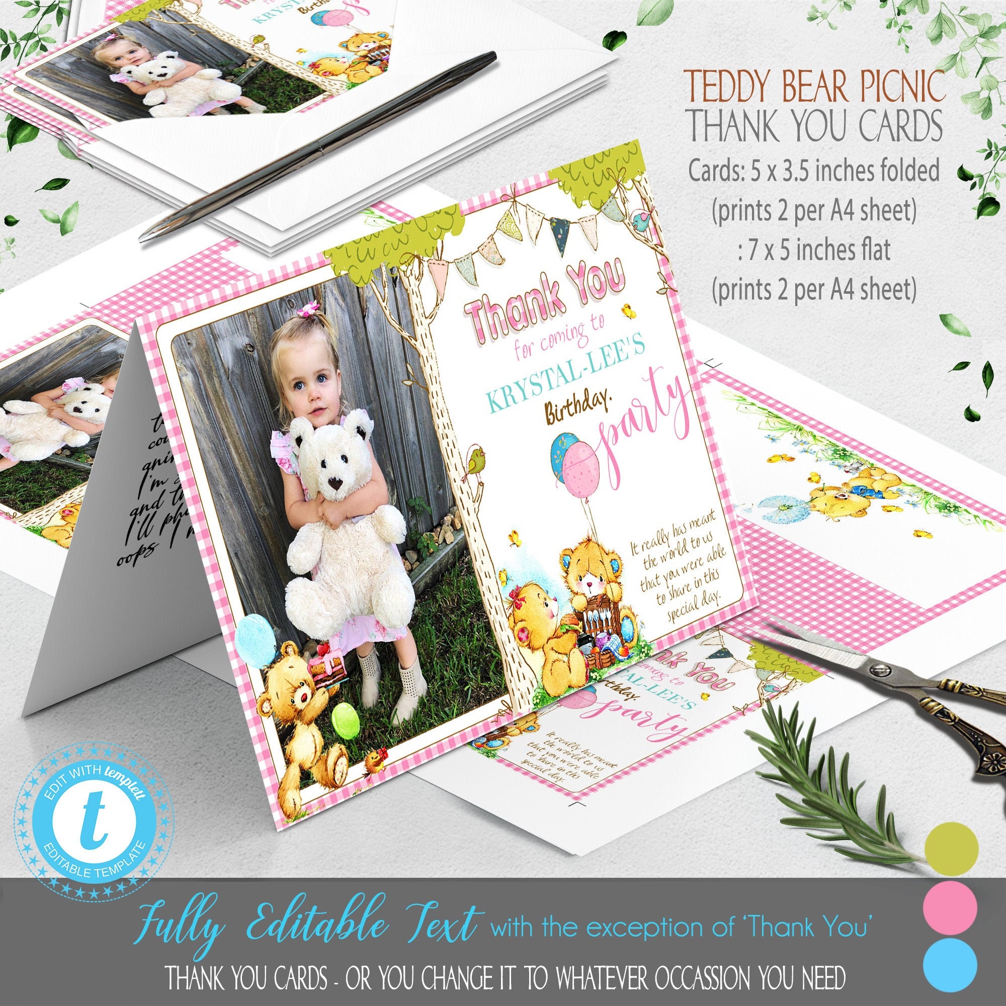 Teddy Bears Picnic Party Thank You Cards Teddy Bears Picnic Party Thank You Cards