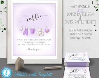 Diaper Raffle Ticket Printable, Raffle Insert, Diaper Raffle Sign, Diaper Raffle Game, Gender Neutral Baby Shower Raffle Cards BS002