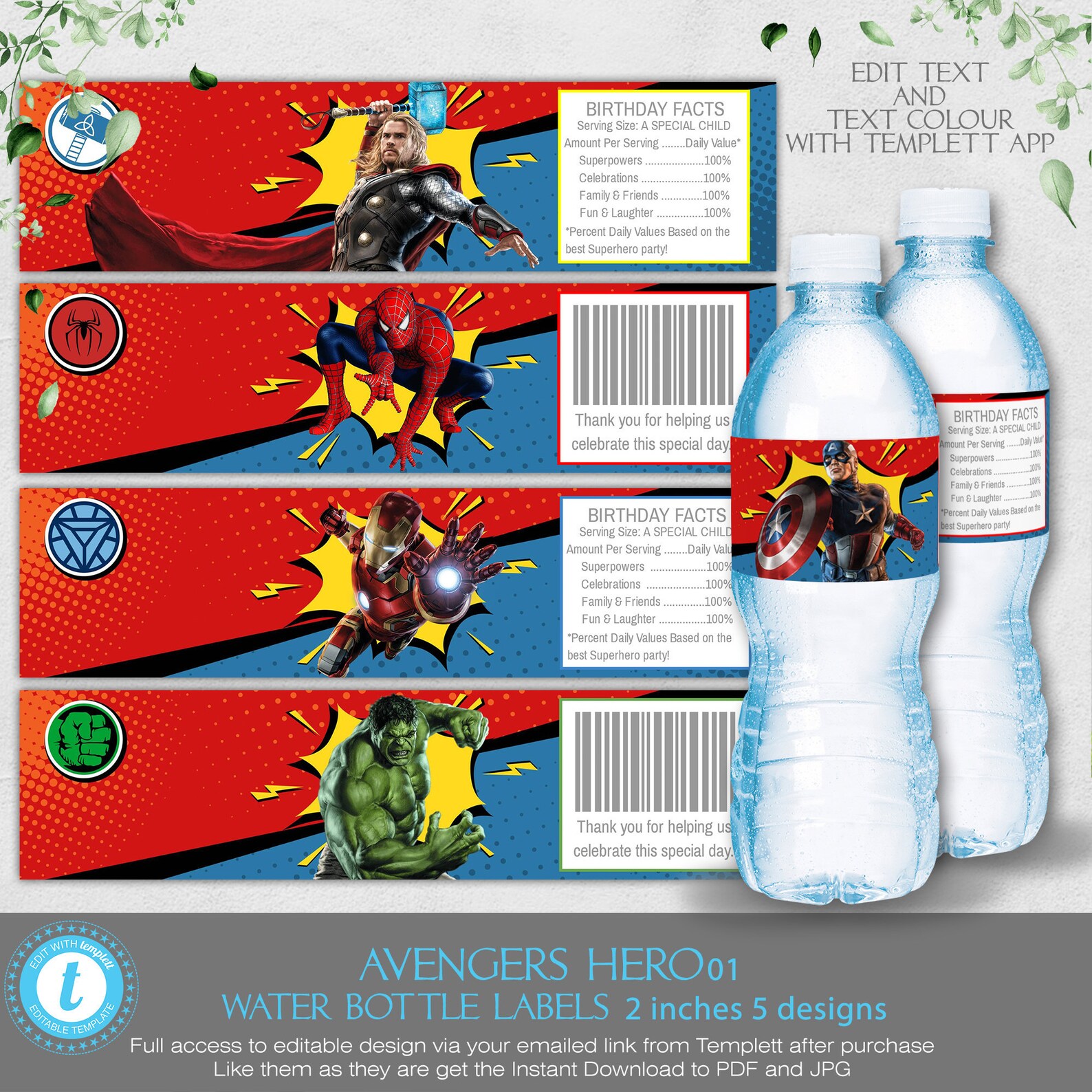 DC Marvel Avengers Editable Food Tents, 8 Food Labels or Table Place ...