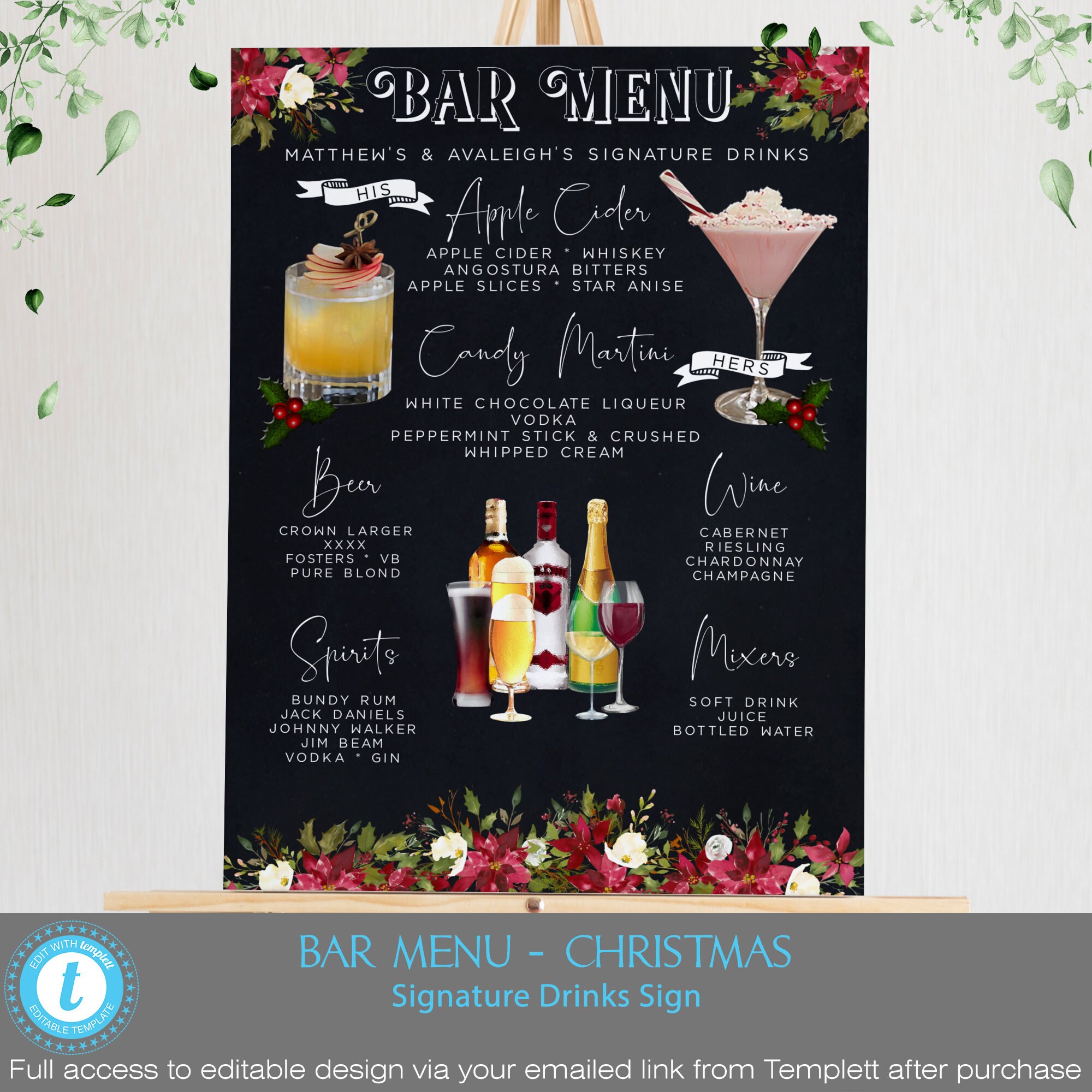christmas-theme-signature-drinks-printable-sign-diy-drinks-template-signature-cocktail-wedding-custom-wedding-bar-menu-300-drink-images-etsy