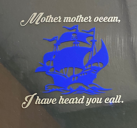 TROPICAL Jimmy Buffett themed decal/sticker “Mother Mother Ocean I Have Heard You Call” 5  in X 5 1/4 in Parrothead Free Ship & No Tariff