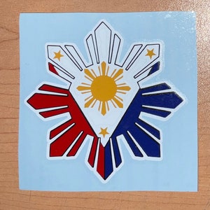 Philippines Filipino Pinoy Pinay sun and stars Car decal 5 1/2 in X 5 1/2 in