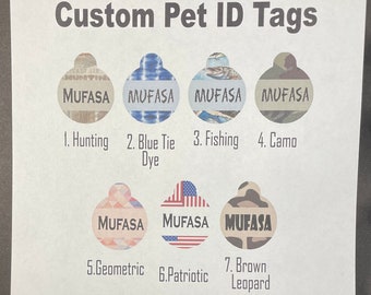 Customized cat dog pet sublimation identification ID round tag Choice of 7 designs and S clasp fastener Free Ship & No Tariff
