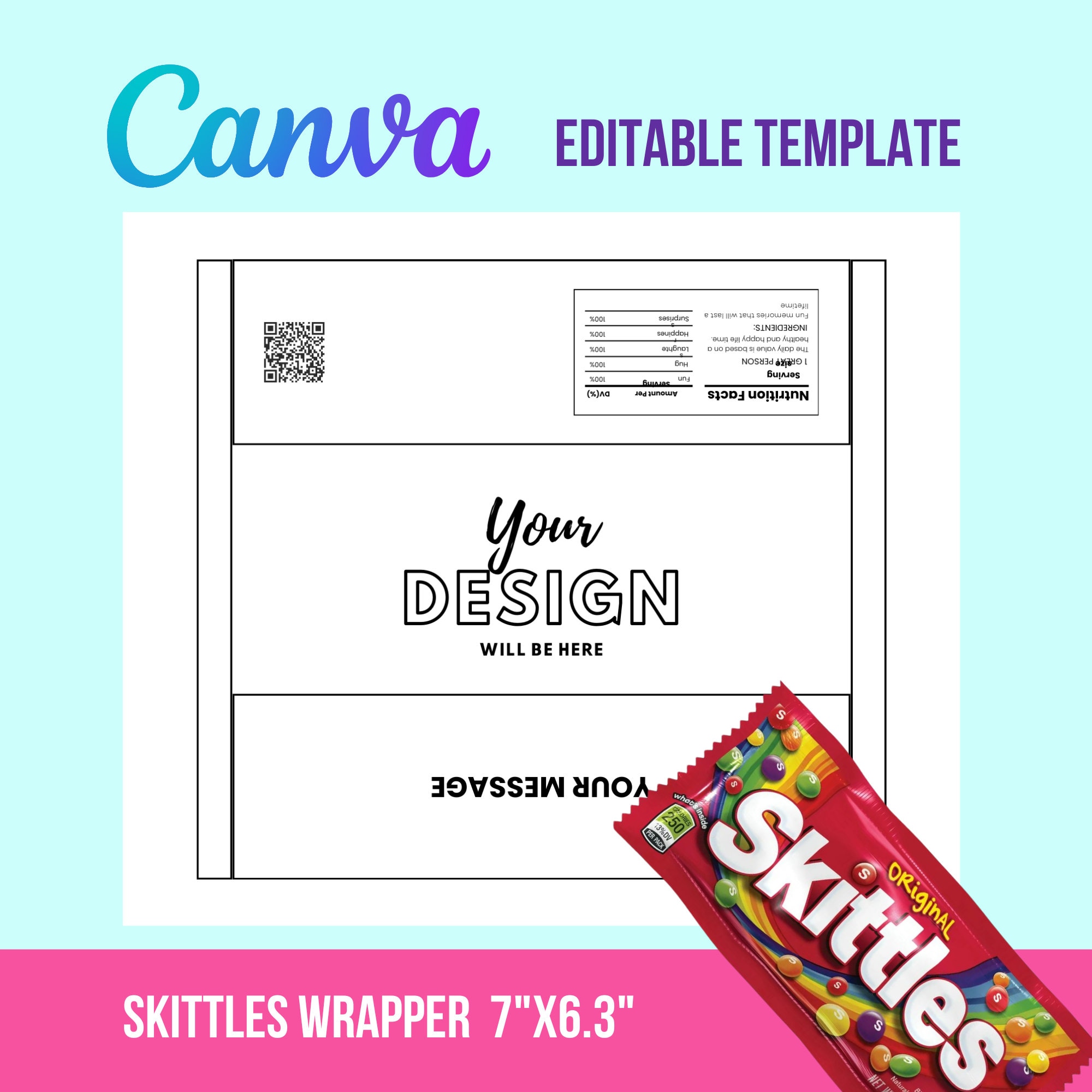 Editable Candy Wrapper Template: DIY Party Favor (Canva, Printable)