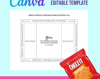 Cracker 1oz Party Favor Template: Editable DIY Canva Design (Digital Template)