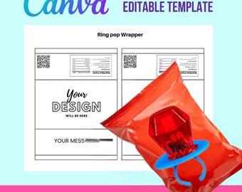 Candy Wrapper Template: Editable DIY Party Favor (digital Template) - Etsy