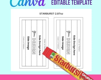 Starburst Wrapper Template: Editable DIY Party Favor (Digital Template)