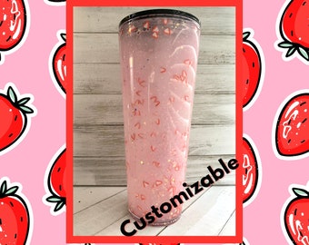 Pink Drink Snowglobe 24 oz Acrylic Tumbler | Customizable