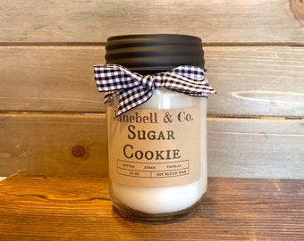 Sugar Cookie Soy Blend Wood Wick 10 oz Candle | Highly Fragranced