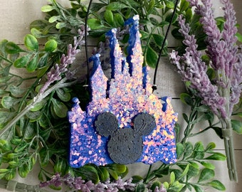 Disney Castle Aroma Car Air Freshie Freshener Aromie | Mickey Mouse | Cinderella’s Castle | Sealed Glitter