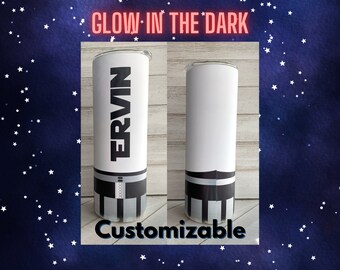 Light Saber Glow In The Dark 20 oz Tumbler| Sublimation| Customizable | Star Wars