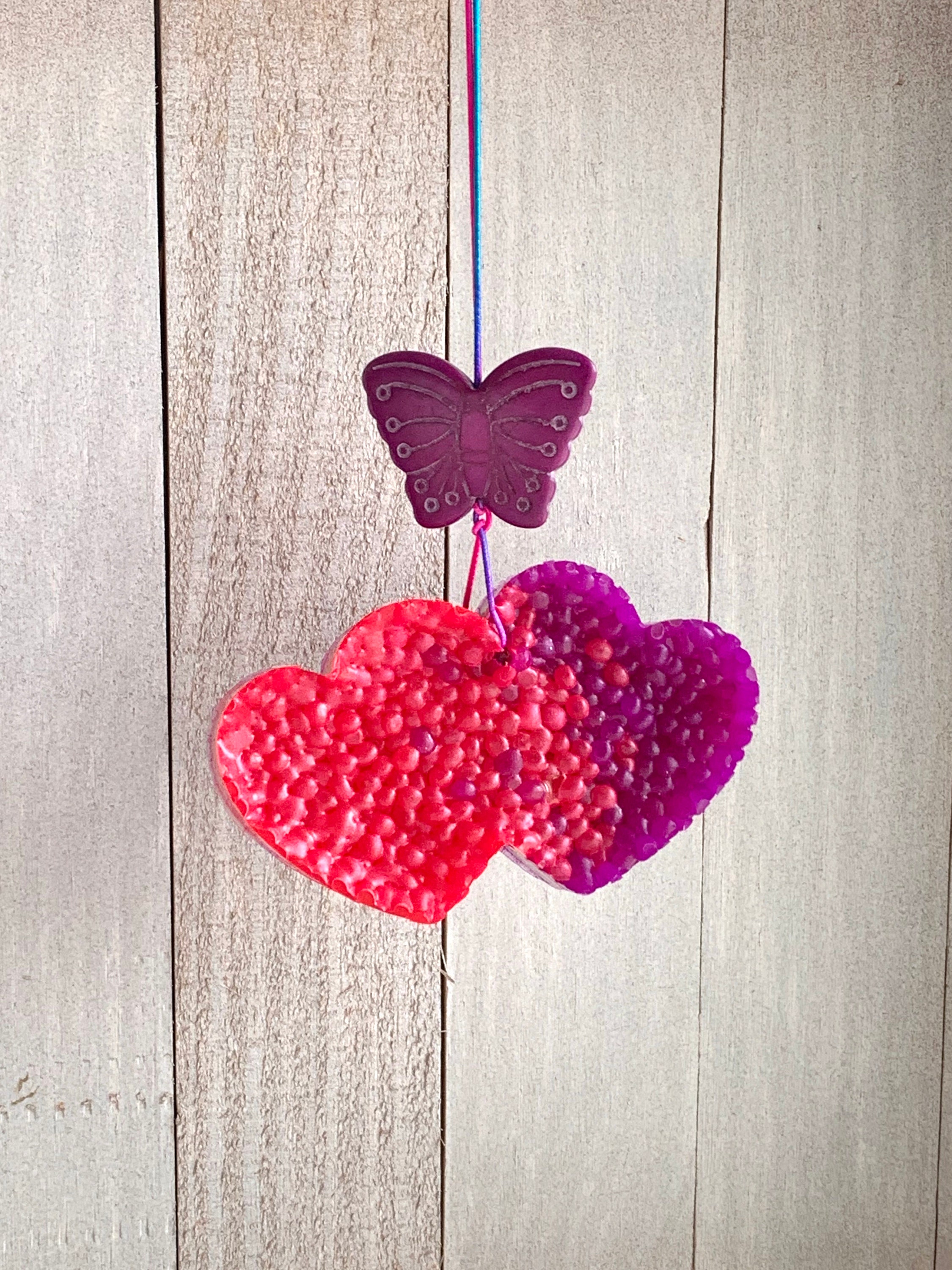Double Heart Aroma Car Air Freshie Freshener Aromie Love Etsy