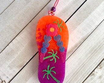 Palm Tree Flip Flop Aroma Car Air Freshie Freshener Aromie