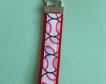 Baseball Wristlet Key Fob