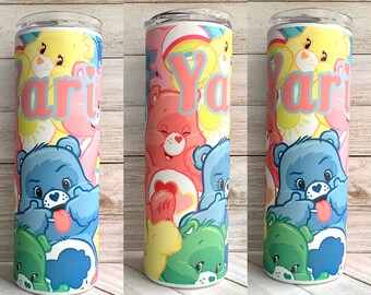 Care Bear Tumbler 20 oz, 25 oz, or 30 oz | Sublimation | Customizable | Carebear