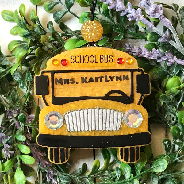 Customized School Bus Freshie Aroma Car Air Freshener Aromie | Bus Driver Gift | Teacher Gift