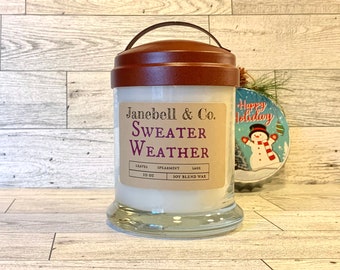 Sweatery Weather Wood Wick Seasonal Soy Blend Wax 10 oz Candle