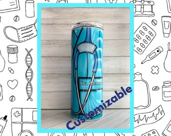 Scrubs and Stethoscope Tumbler 20 oz or 25 oz | Sublimation| Customizable | Doctor Gift | Nurse Gift