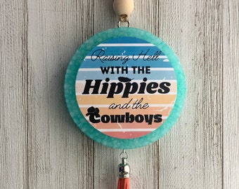 Raising Hell with the Hippies and the Cowboys Round Aroma Car Air Freshie Freshener Aromie | CoJo | Cody Jinks