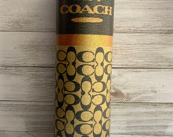 Coach Purse Gold Glitter Tumbler 20 oz | Sublimation