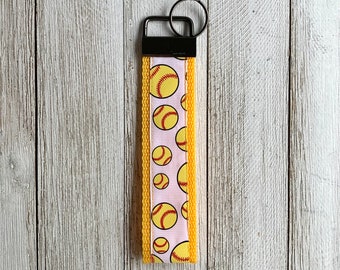 Softball Wristlet Key Fob