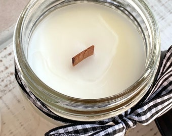 Mahogany Teakwood (Type) Soy Blend Wood Wick 10 oz Candle | Highly Fragranced