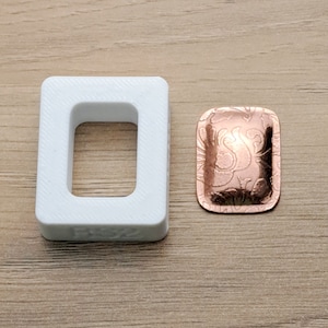 22 x 15 mm Stadionform, Rechteck mit abgerundeter Kante, Schmuck Silhouette Press Matrize, RS2
