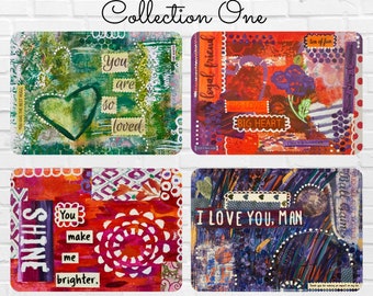 Set of POSTCARDS - 12 / THINKING Of You Cards/ SNAIL Mail Postcards/ Greeting Card Bundle Set/ For Her/ For Him/ I Love You Cards