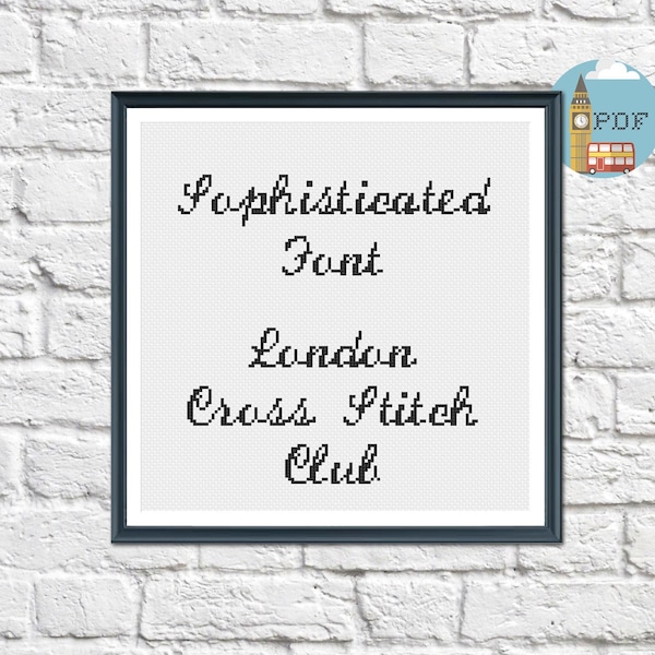 Sophisticated Cross Stitch Font, Fancy Cross Stitch Alphabet, Italic cross stitch letters, Hand letters cross stitch pattern