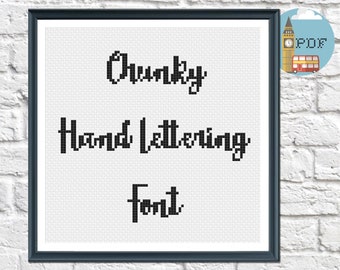 Cross Stitch Font - Chunky Hand Lettering Alphabet for cross stitch patterns