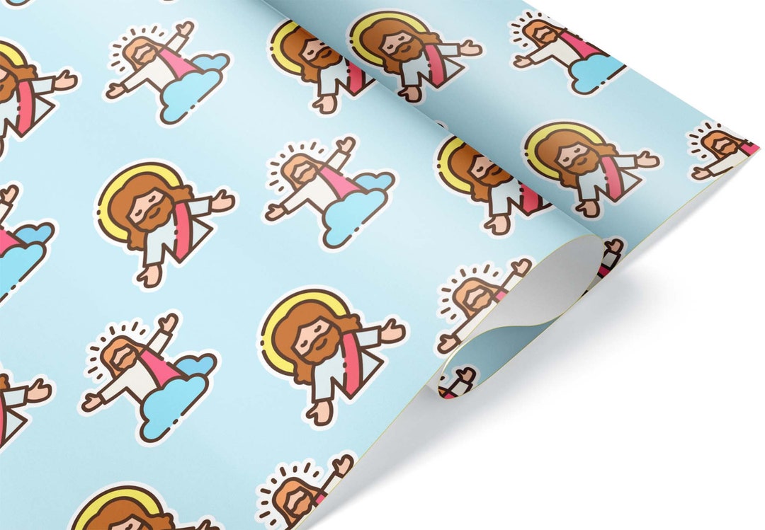 Icon Jesus Children Wrapping Paper Roll Gift Wrap Sheet Christmas ...