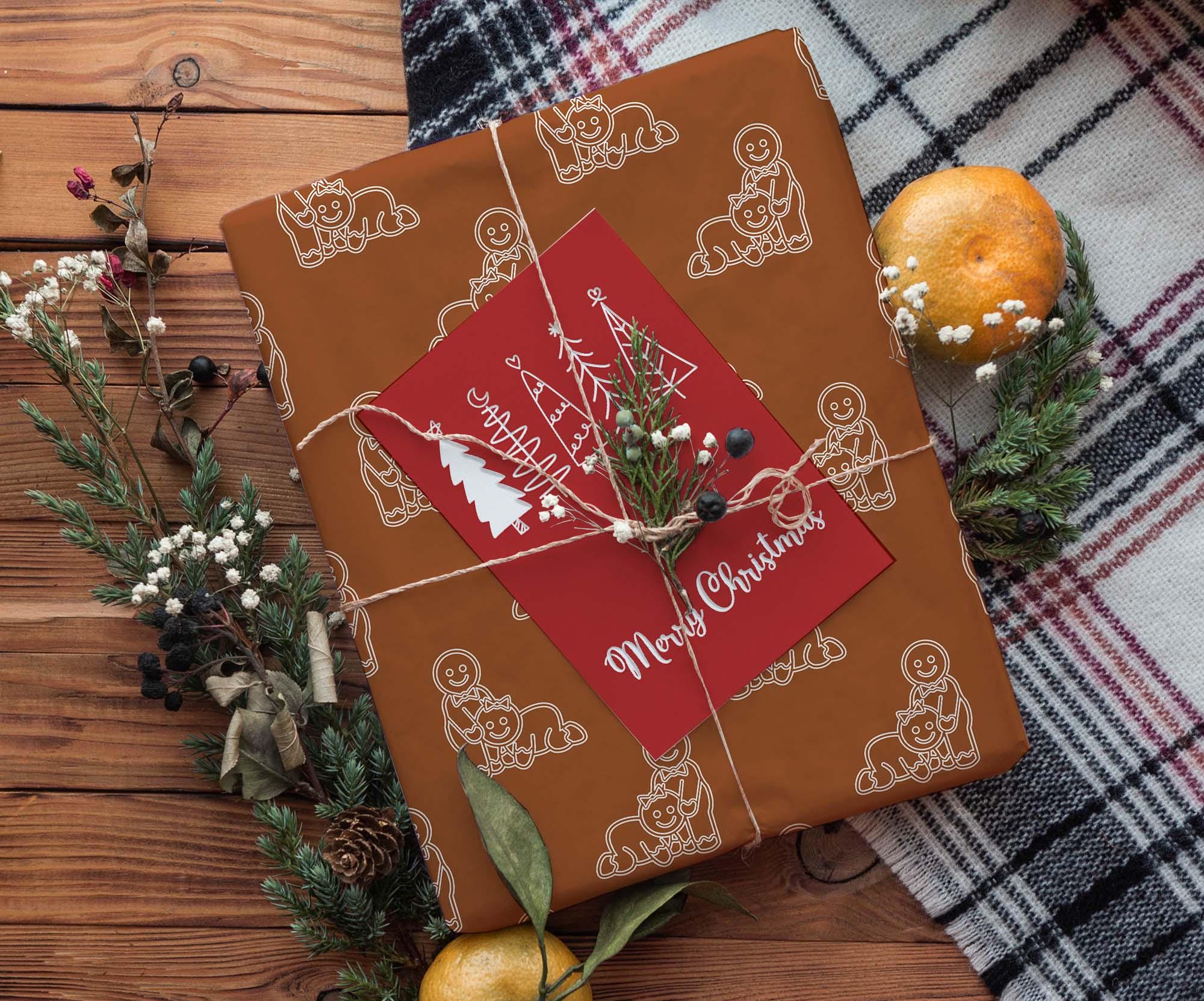 Funny Naughty BJ Gingerbread Man Woman Christmas Wrapping Paper NSFW ...