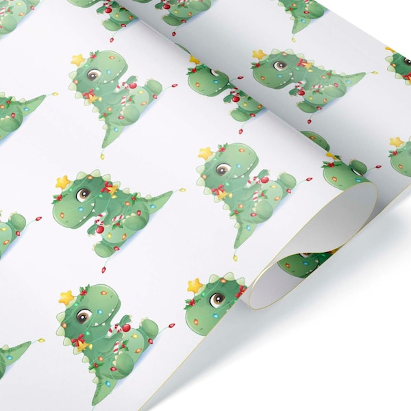 Dinosaur Wrapping Paper Roll Etsy