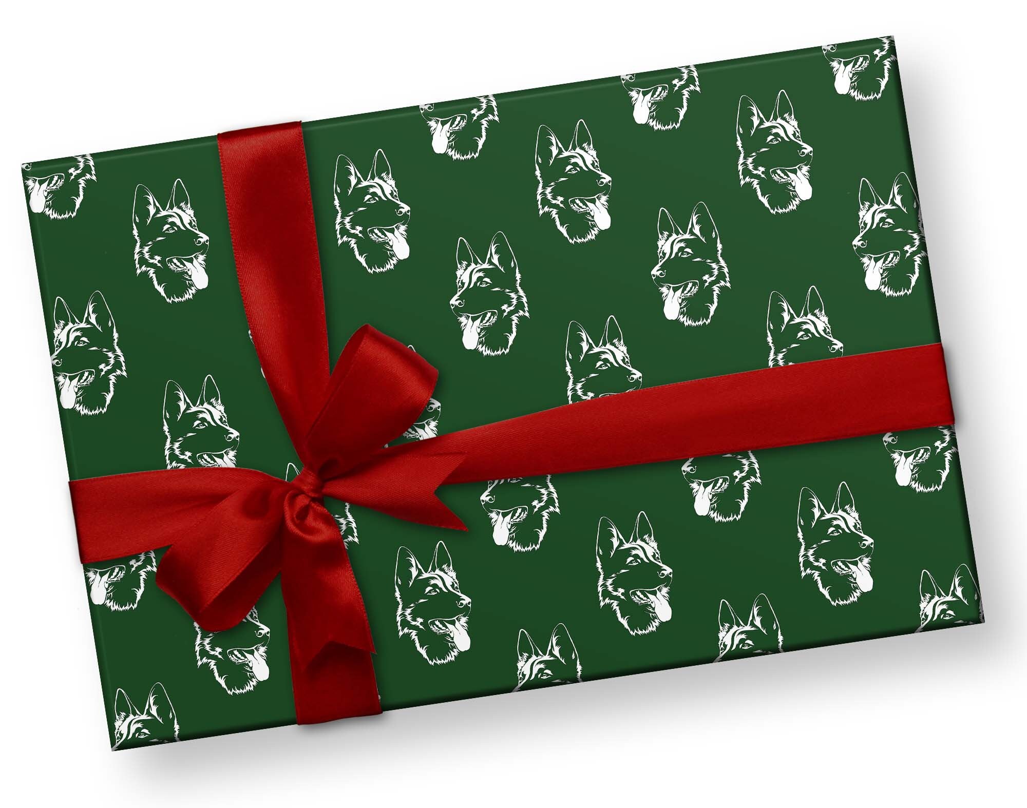 german-shepherd-christmas-wrapping-paper-roll-puppy-gift-wrap-sheet-present-police-dog-theme-birthday-party-decorations-etsy