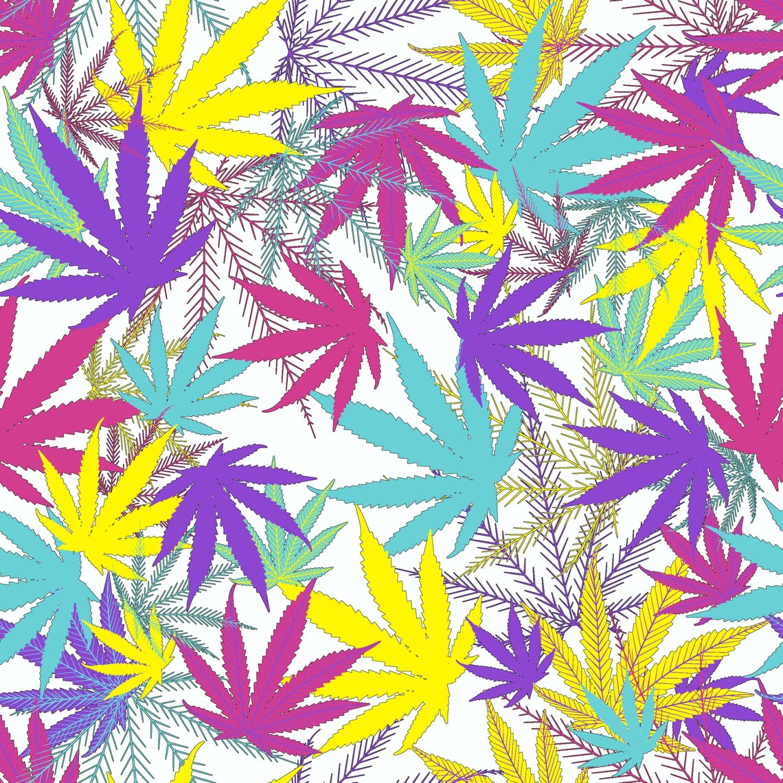 Bright Color Marijuana Cannabis Wrapping Paper Roll Dope Gift Etsy