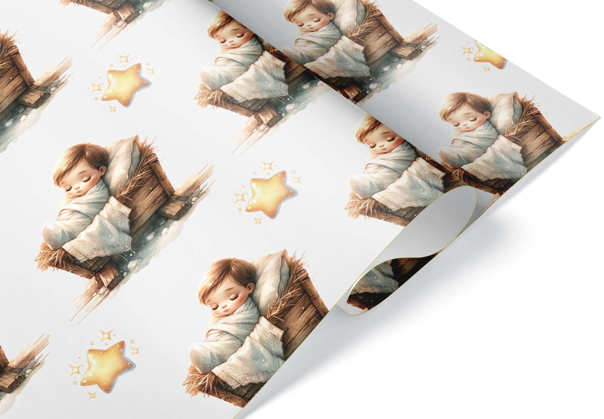  Cute White Elephant Thick Wrapping Paper, Gift