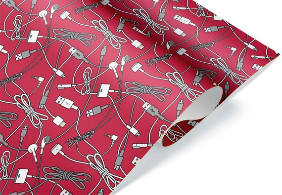 Computer Geek Tech Accessories Gift Wrap Wrapping Paper for Christmas  Present Birthday Party Decorations Roll or Sheet 