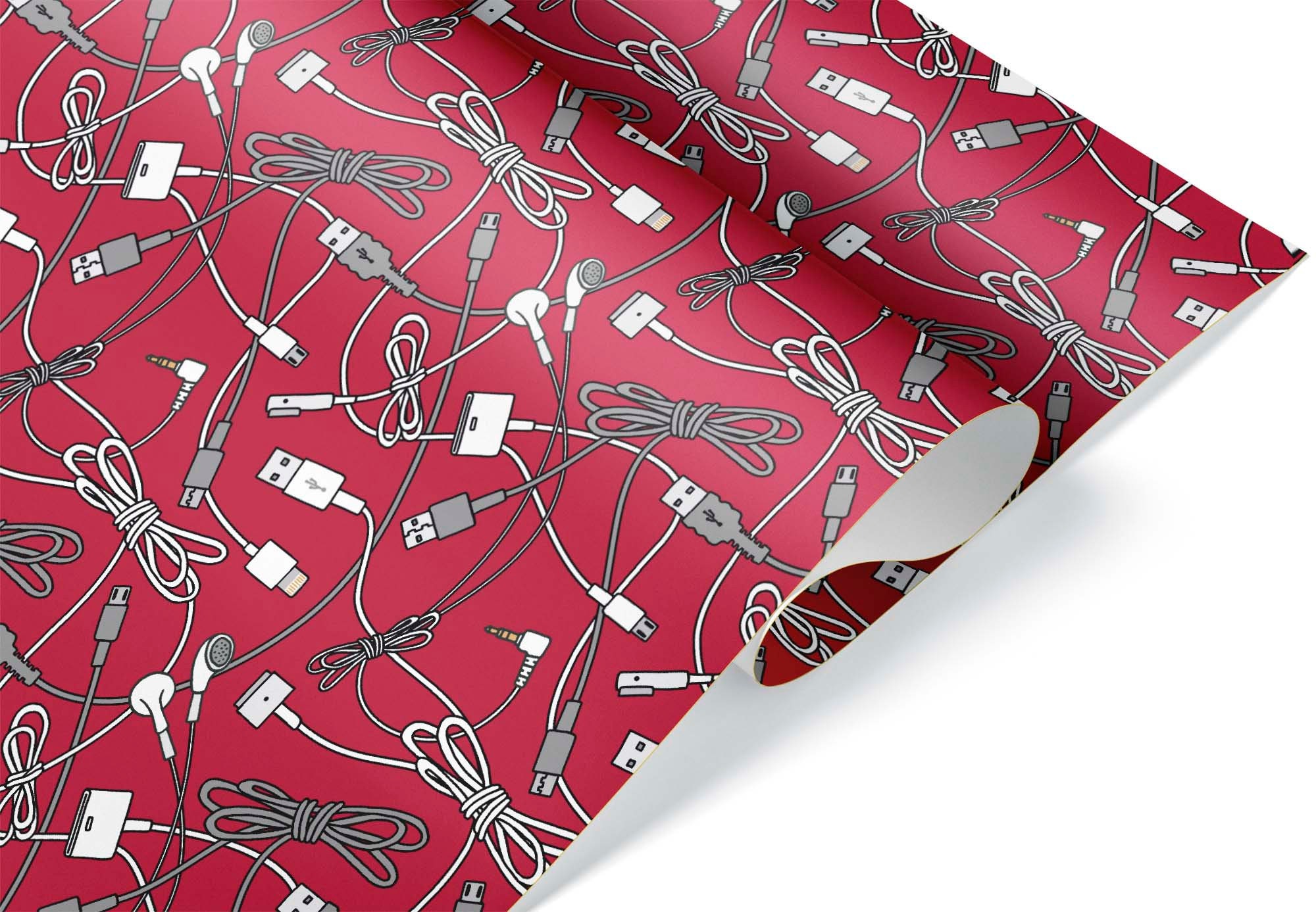 Computer Geek Tech Accessories Gift Wrap Wrapping Paper for Christmas ...