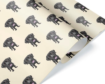 Cute Black Lab Labrador Retriever Puppy Wrapping Paper Premium Gift Wrap Present Christmas Birthday Dog Theme Party Decorations