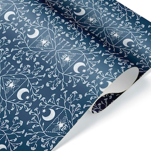 Celestial Bee Gift Wrap, Winter Solstice Wrapping Paper Roll Sheet, Gothic Dark Aesthetic Party Decoration