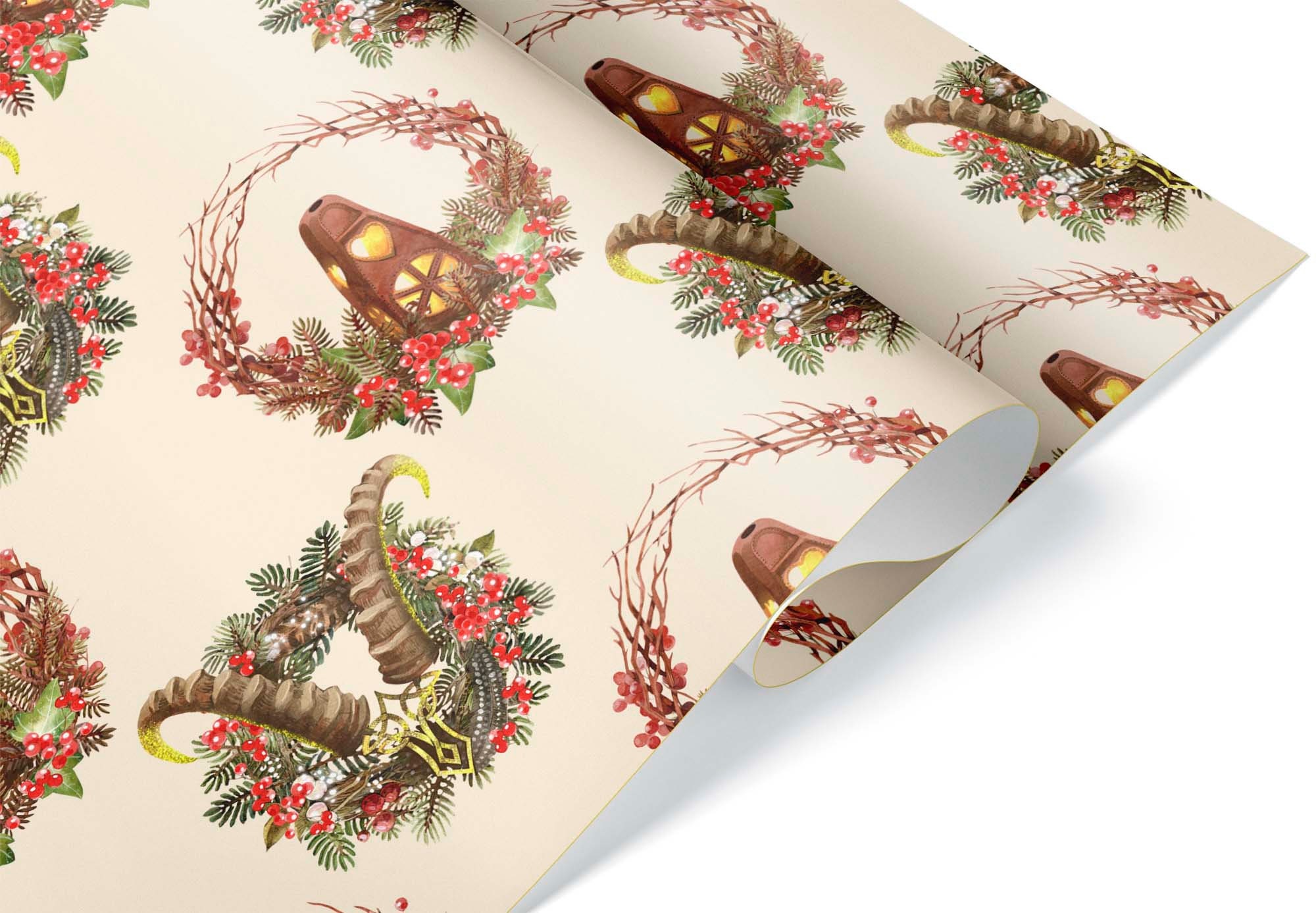 Neutral Rustic Christmas Gift Wrapping Paper, Christmas Wrapping Paper,  Christmas Gift Wrap, Neutral Wrapping Paper, Rustic Wrapping Paper 