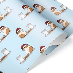 Funny Guinea Pig Gift Wrap Thick Christmas Cookies for Santa Wrapping Paper Roll Sheet Present Party Decor