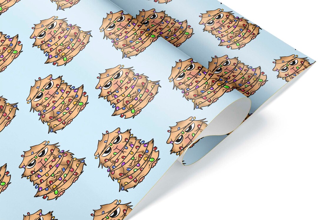Funny Long Haired Guinea Pig Gift Wrap Thick Christmas Etsy