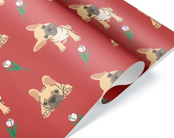 Cute Frenchie French Bulldog Gift Wrap Thick Wrapping Paper Christmas Present Party Decoration