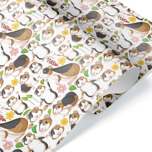 Cute Cartoon Guinea Pig Gift Wrap Thick Wrapping Paper Roll Sheet Christmas Present Birthday Party Decorations