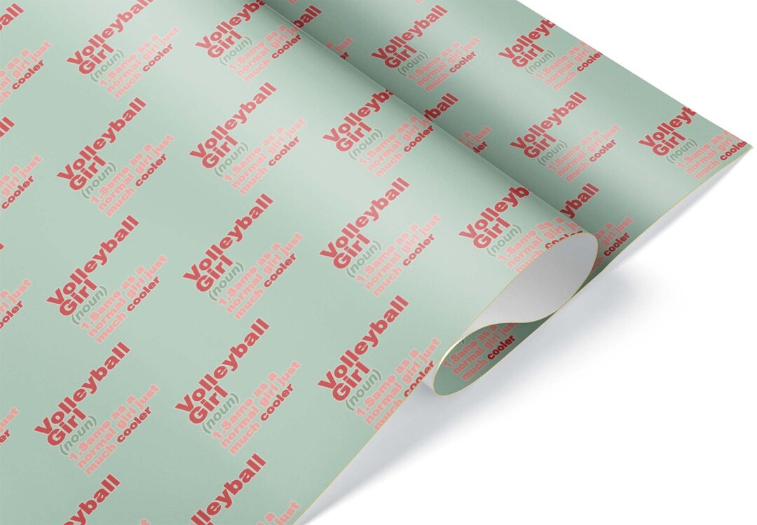 Cool Volleyball Girl Gift Wrap, Sports Themed Wrapping Paper, Present